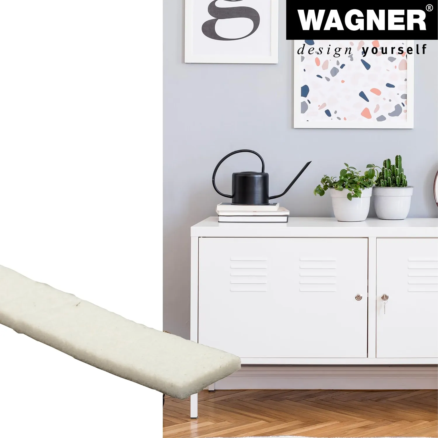 Wagner 15000299 rotolo feltro bianco 20x1000 mm autoadesivo morbido