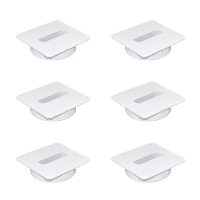 Emuca Passacavo Quadrato 94x94 Bianco 6 Pezzi