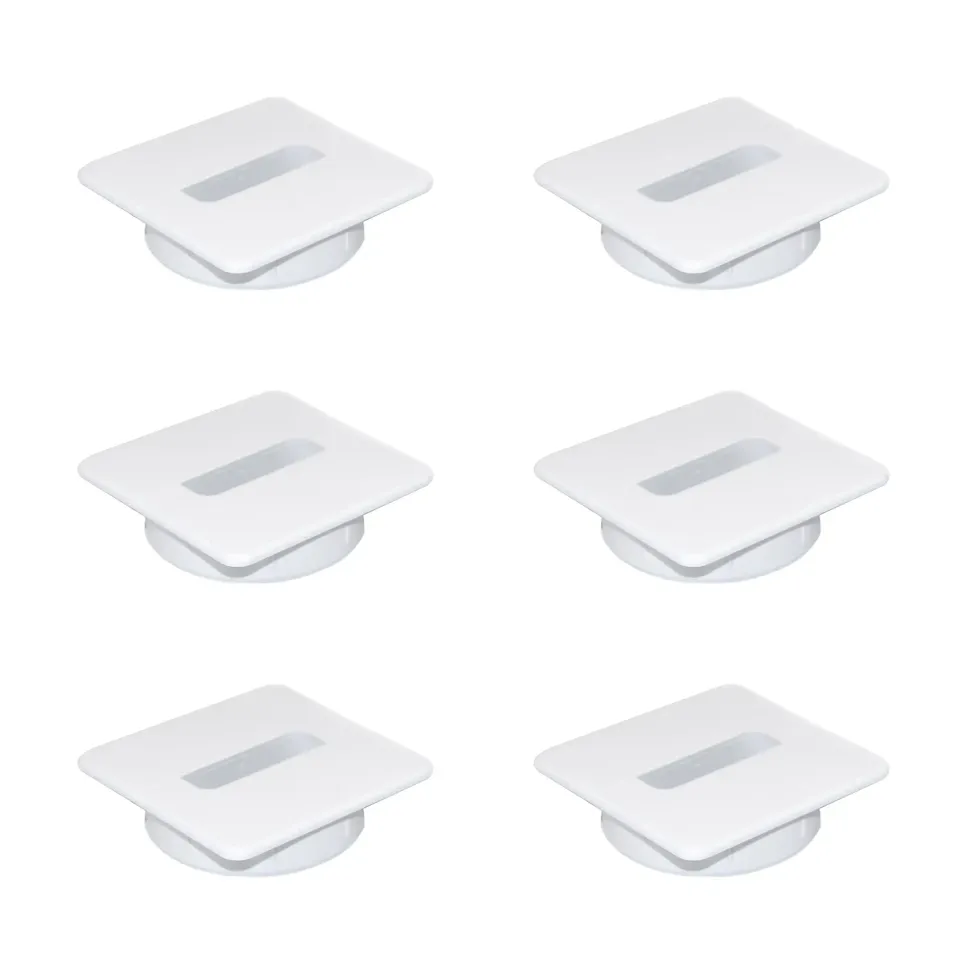 Emuca Passacavo Quadrato 94x94 Bianco 6 Pezzi