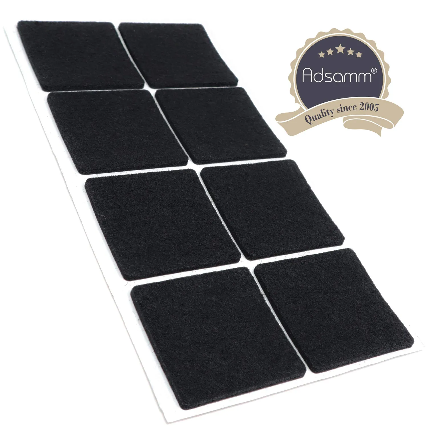 Adsamm feltrini autoadesivi neri 8 pezzi 50x50 mm