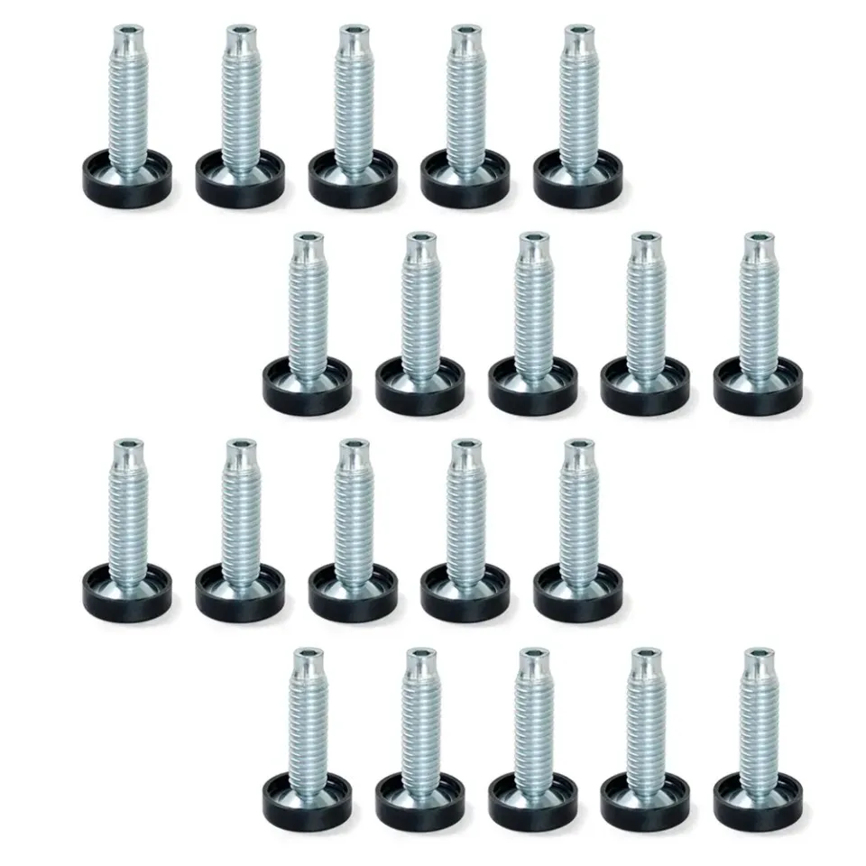 Emuca Piedini a Vite M10x55 mm Zincati 20 Pezzi