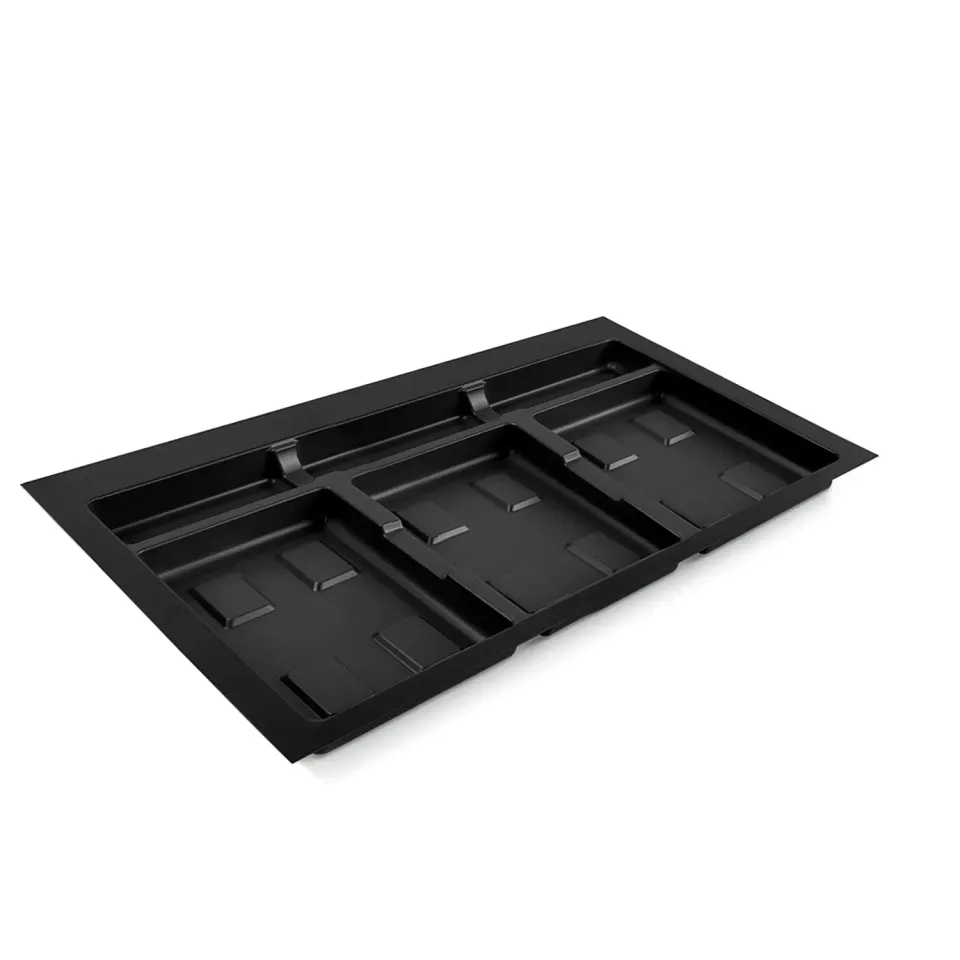 Emuca Harmony Base riciclaggio cucina modulo 80 nera 3 scomparti