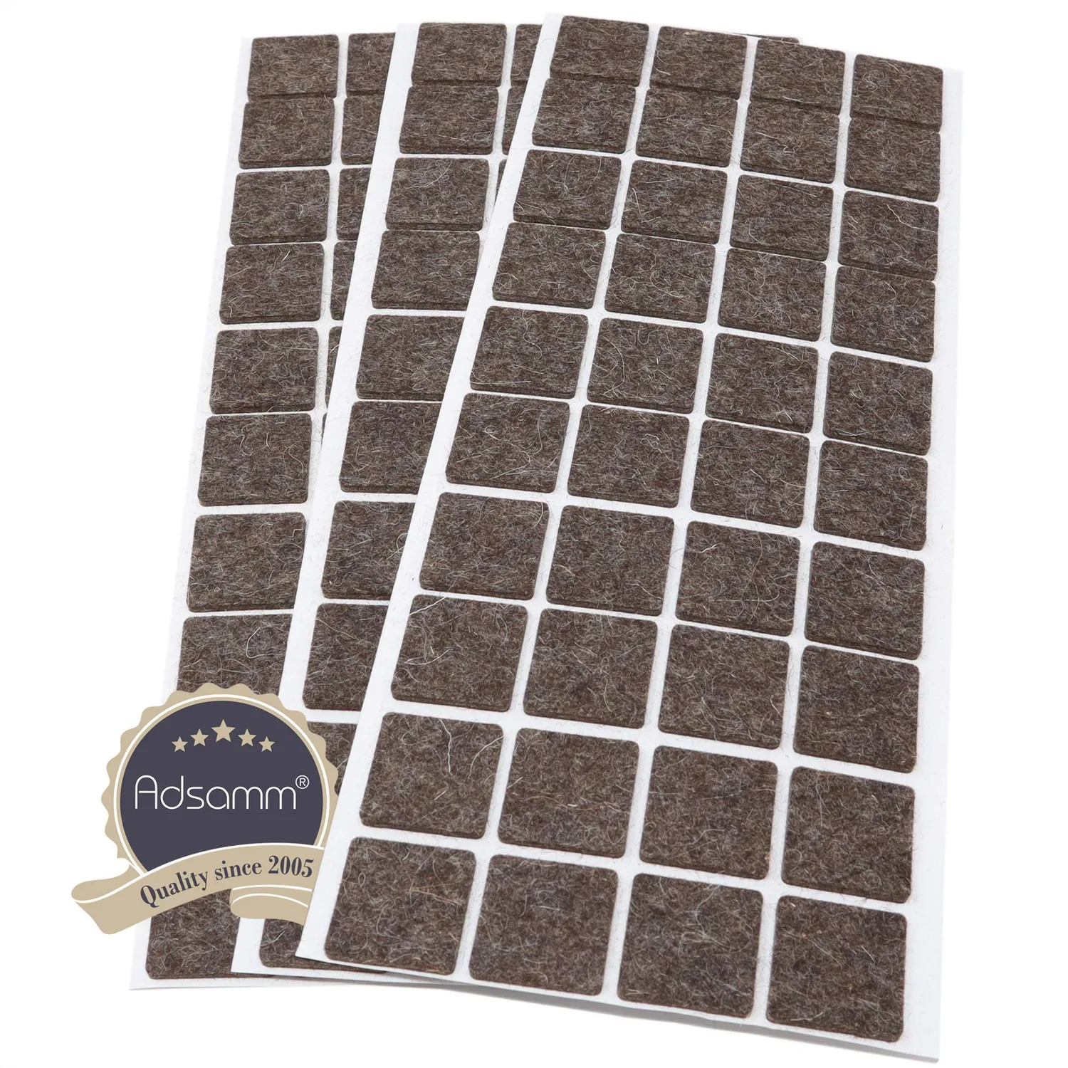 Adsamm Quality 25x25 mm feltrini autoadesivi 120 pezzi marrone