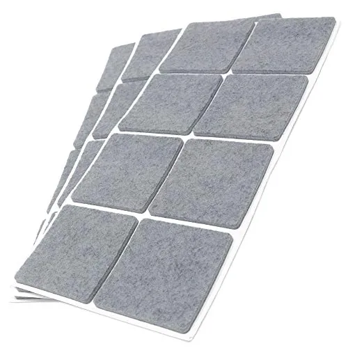 Adsamm Feltrini autoadesivi quadrati 50x50 mm grigi 24 pezzi