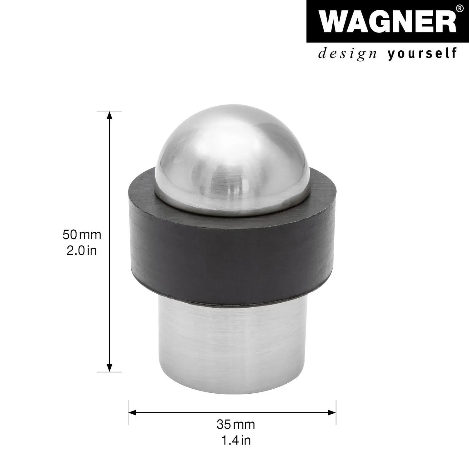 Wagner DOM fermaporta pavimento Ø37x49 mm satinato 1 pezzo