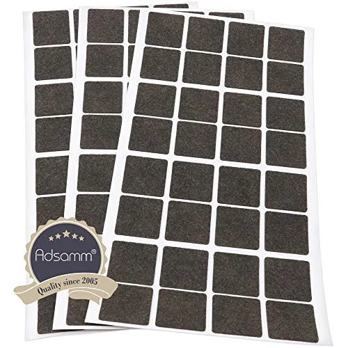 Adsamm ultrasottili feltrini quadrati 25x25 mm marroni 96 pezzi 1,5 mm