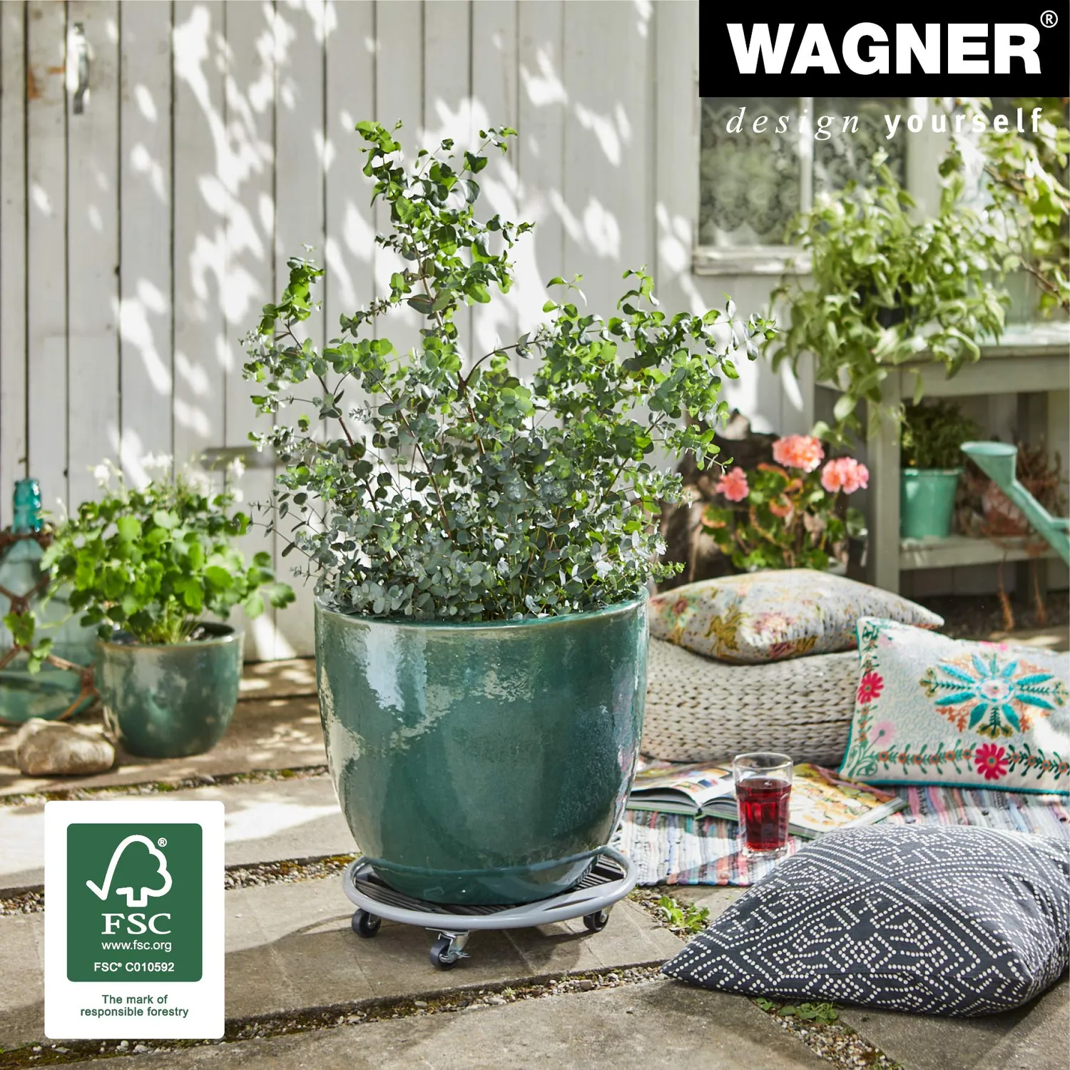 WAGNER Venezia carrello piante Ø38 cm antracite WPC 70 kg