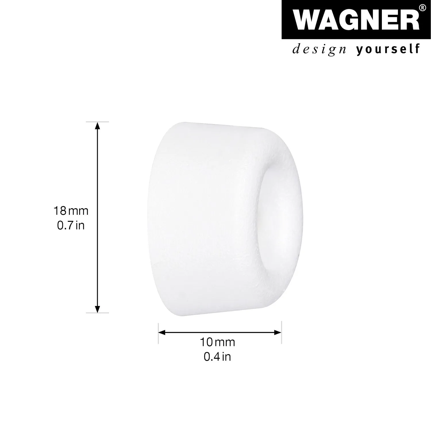 WAGNER VULKANO MINI Ø18x10 fermaporta bianco 4 pezzi gomma