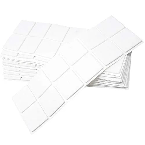Adsamm feltrini quadrati bianchi 40x40 mm 120 pz autoadesivi