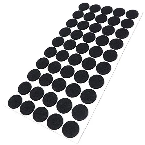 Adsamm Feltrini Autoadesivi Ø 22 mm Pattini Feltro Nero 50 Pezzi