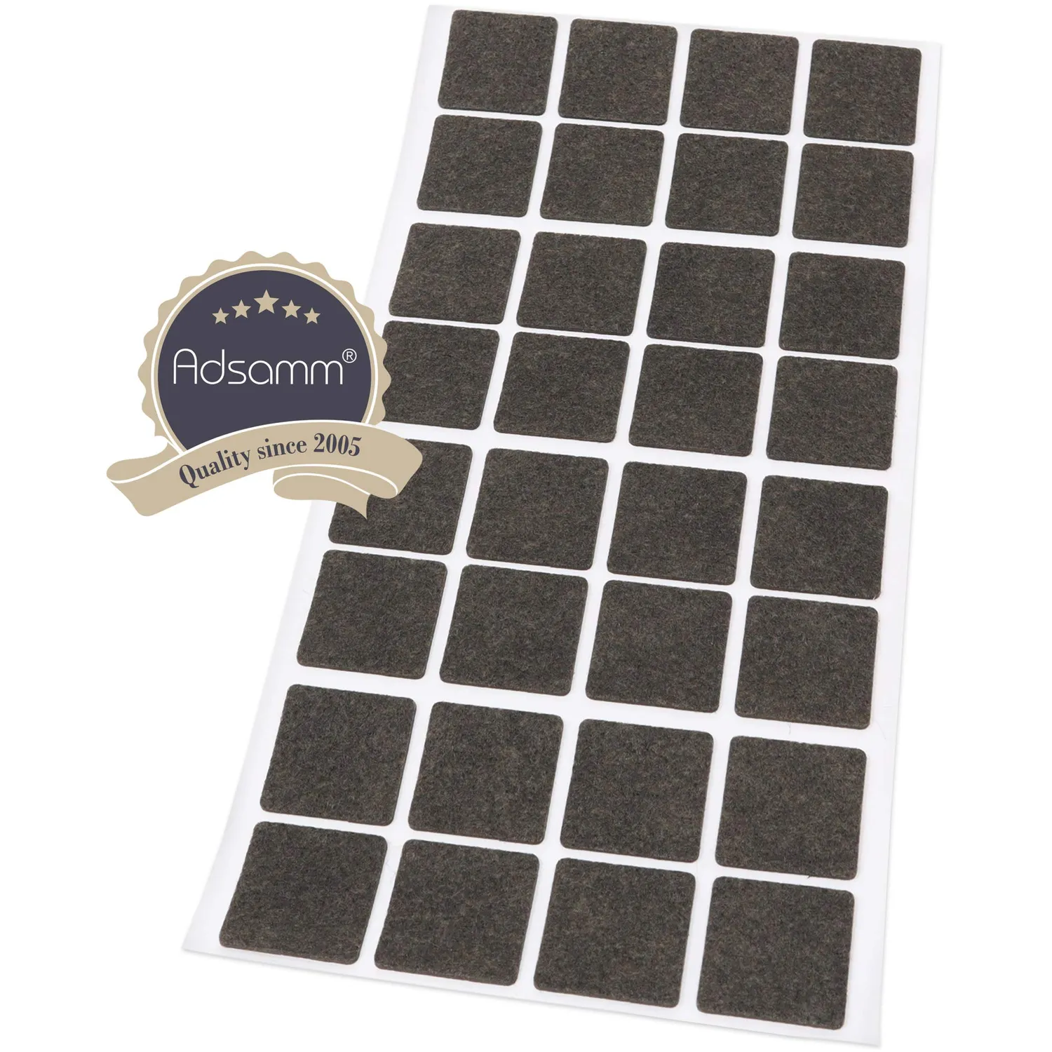 Adsamm Feltrini Ultrasottili 25x25 mm Marroni 32 Pezzi 1,5 mm