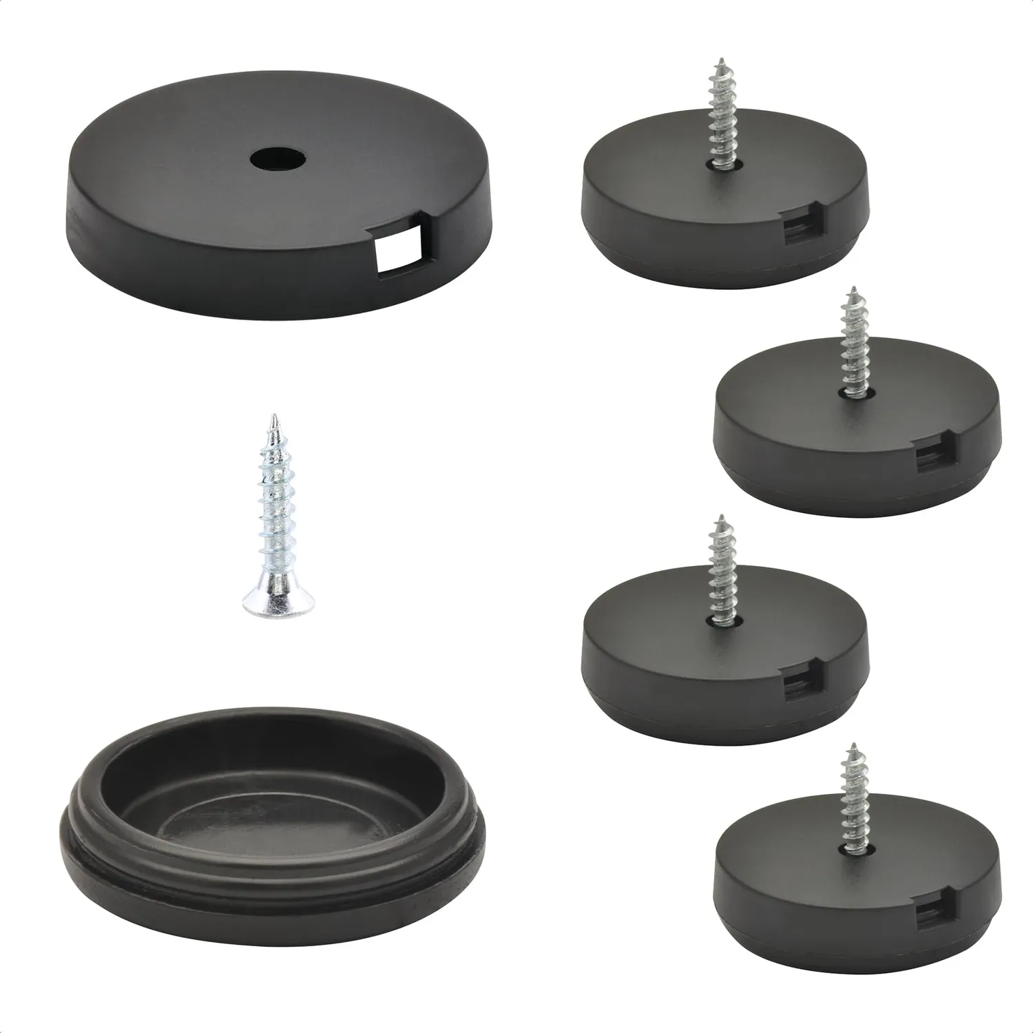 Wagner QuickClick pattini plastica 50 mm neri 4 pezzi
