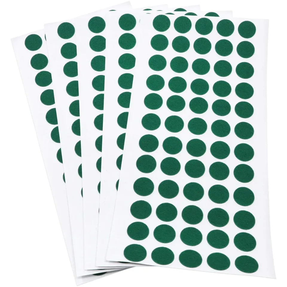 Adsamm feltrini autoadesivi rotondi 14 mm verde 300 pezzi sottili