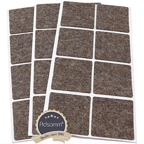 Adsamm Quality Feltrini Lana Quadrati 50x50 mm Marroni 24 pz 3 mm