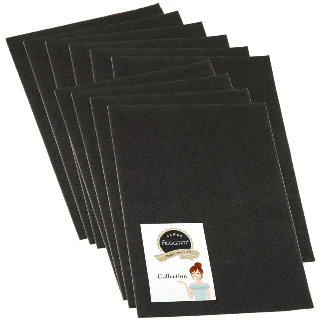 Adsamm feltro autoadesivo 200x300 mm nero 10 fogli spessore 3,5 mm