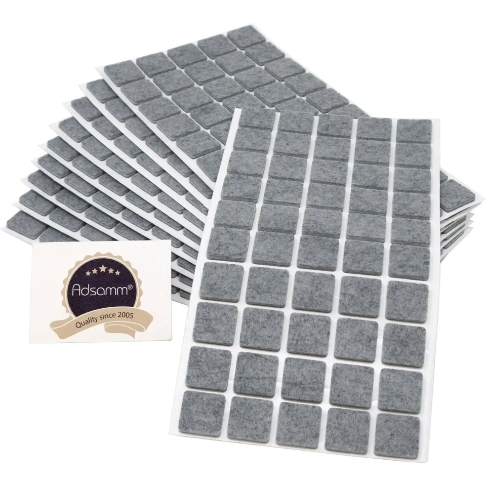Adsamm feltrini autoadesivi quadrati grigi 20x20mm 500 pz 3,5mm