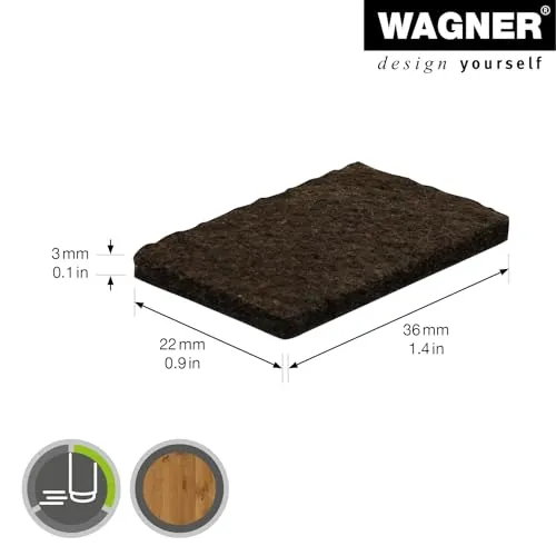 Wagner EH 1737 feltrini adesivi 22x36 mm marroni 12 pz feltro