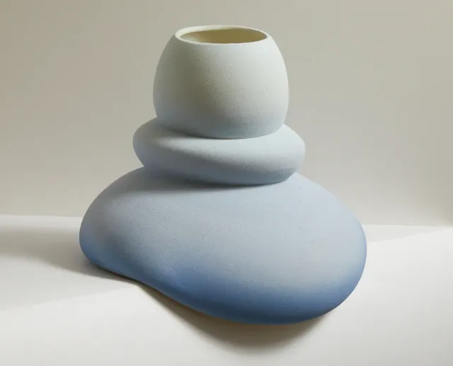 NIVA Design Colate Blob Sky vaso gres dipinto a mano