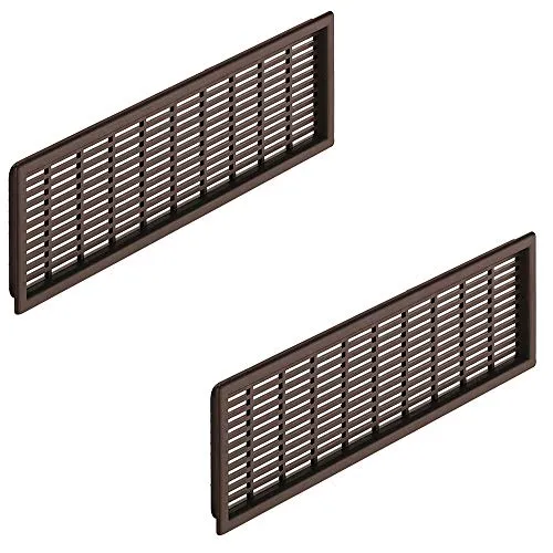 Gedotec griglia di ventilazione 68x227 mm marrone 2 pezzi plastica