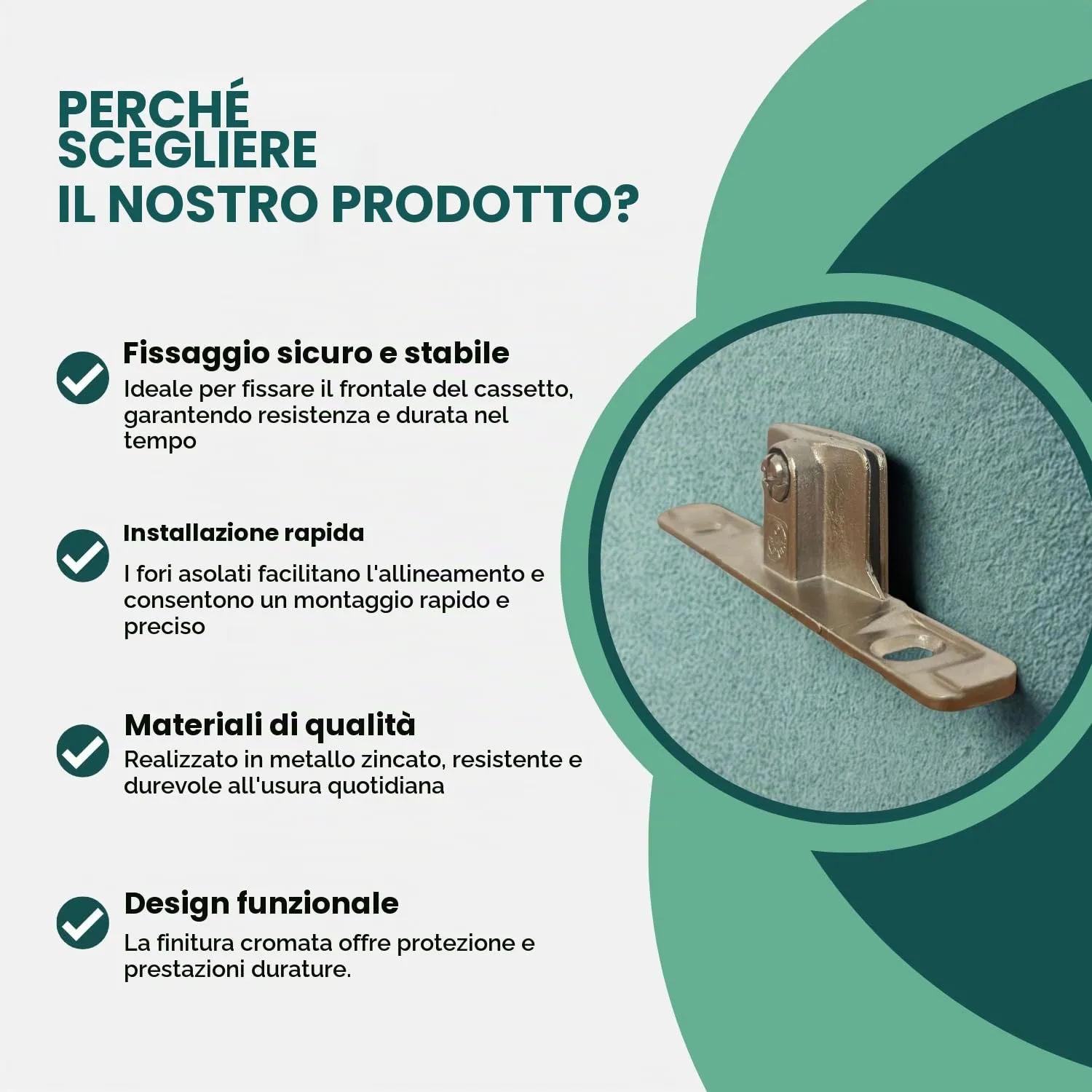 Indaux Supra ganci frontale cassetto acciaio coppia 3D