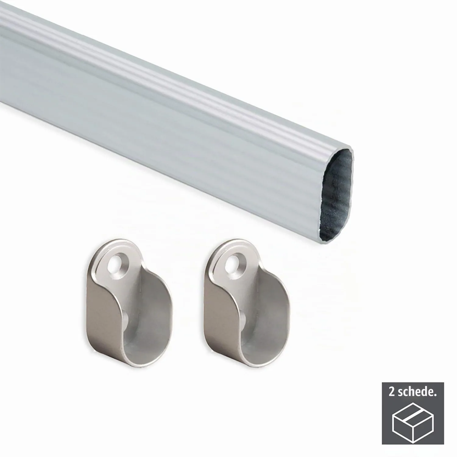 Emuca 7065462 asta armadio 950 mm ovale anodizzato opaco