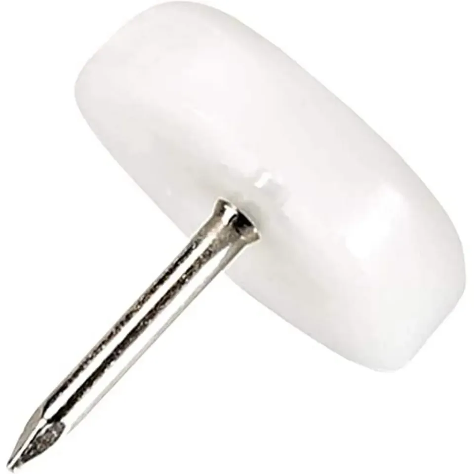 Adsamm PG-N-WH-20-100 Piedini Plastica con Chiodo Bianchi 20 mm 100 Pezzi