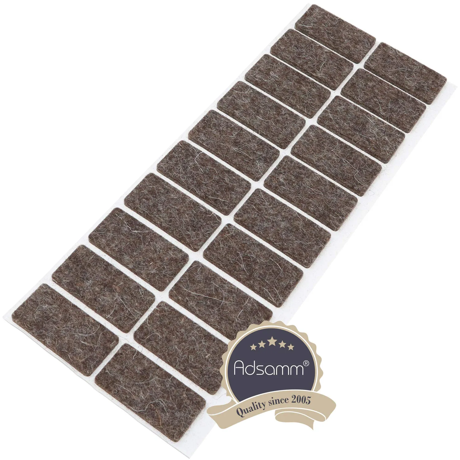 Adsamm Quality Feltrini Lana 20x40 mm Marroni 20 pz Rettangolari