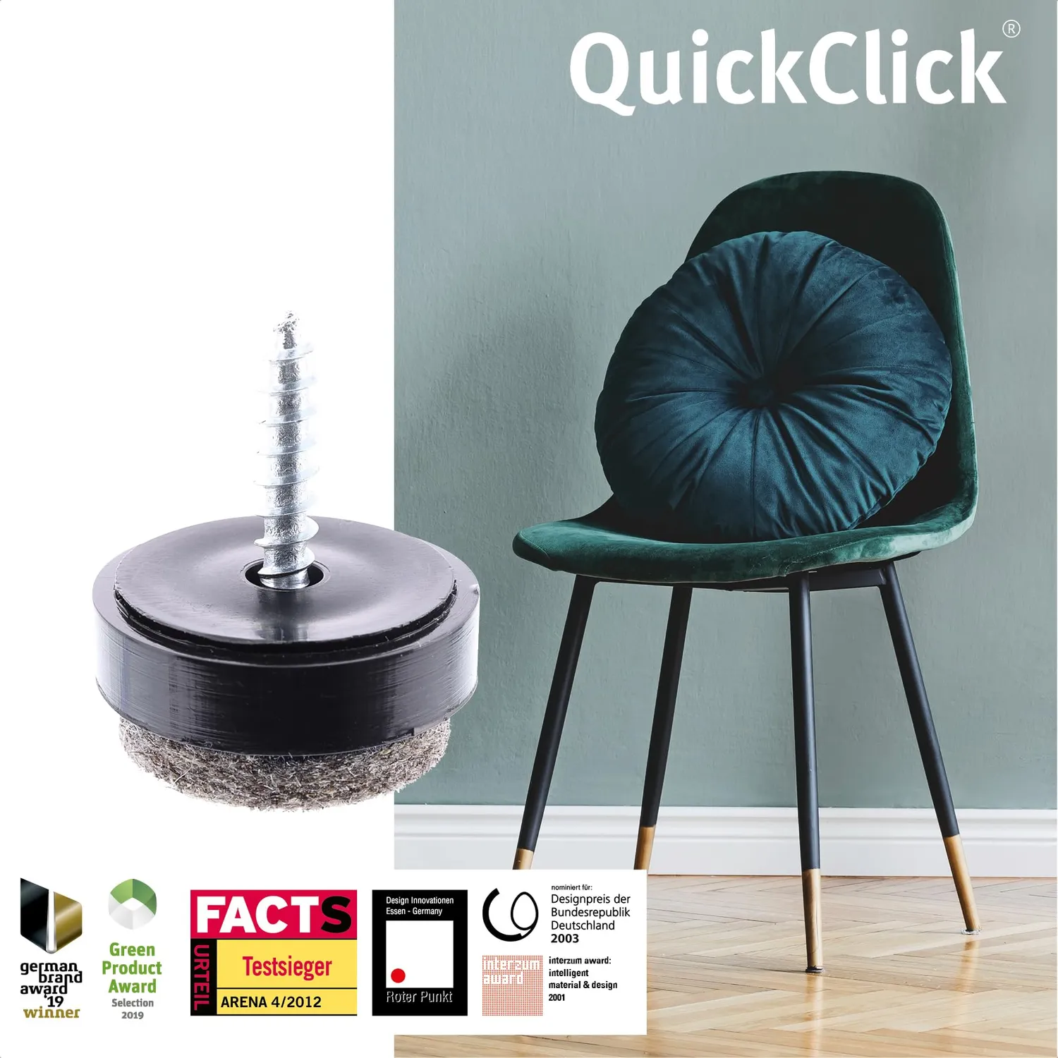 WAGNER QuickClick 15808300 feltrini 4 pz Ø 17 mm feltro lana