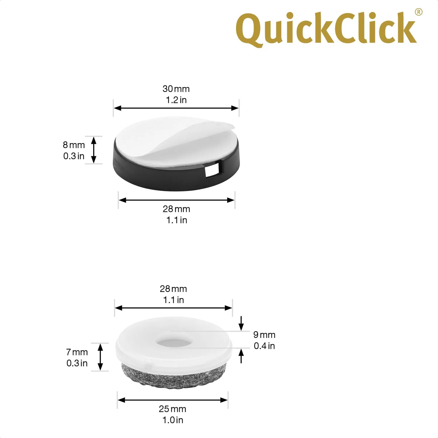 Wagner QuickClick Feltrini Ultrasoft 30mm 4 Pezzi