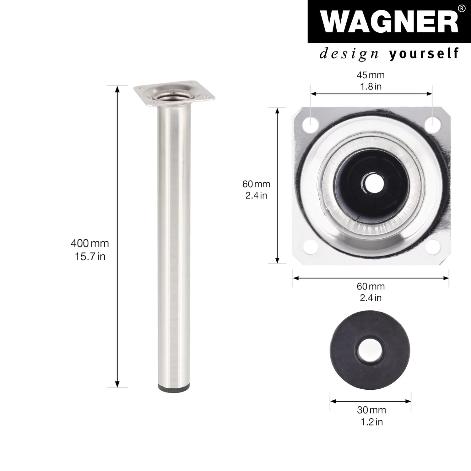 Wagner Classic ST 1140 gamba mobile 400 mm inox