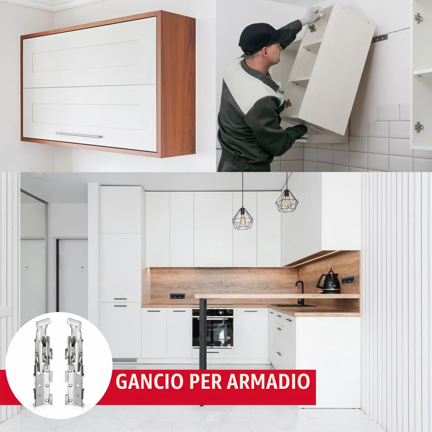 Gedotec H2193 attacchi pensile scomparsa 65kg 1 paio metallo