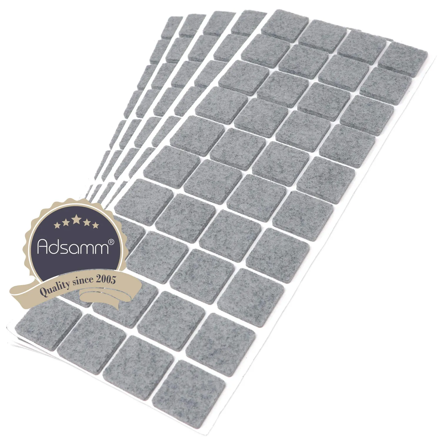 Adsamm Feltrini Quadrati 25x25 mm Grigio 200 Pezzi Autoadesivi