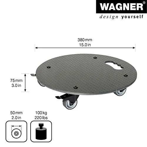 Wagner HPL GH 0630 sottovaso con ruote Ø 38 cm 100 kg nero