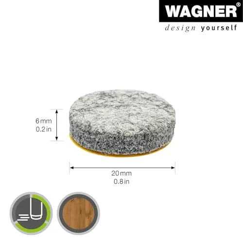 Wagner Big Pads EH 1220 feltrini adesivi Ø20 mm grigi 16 pz