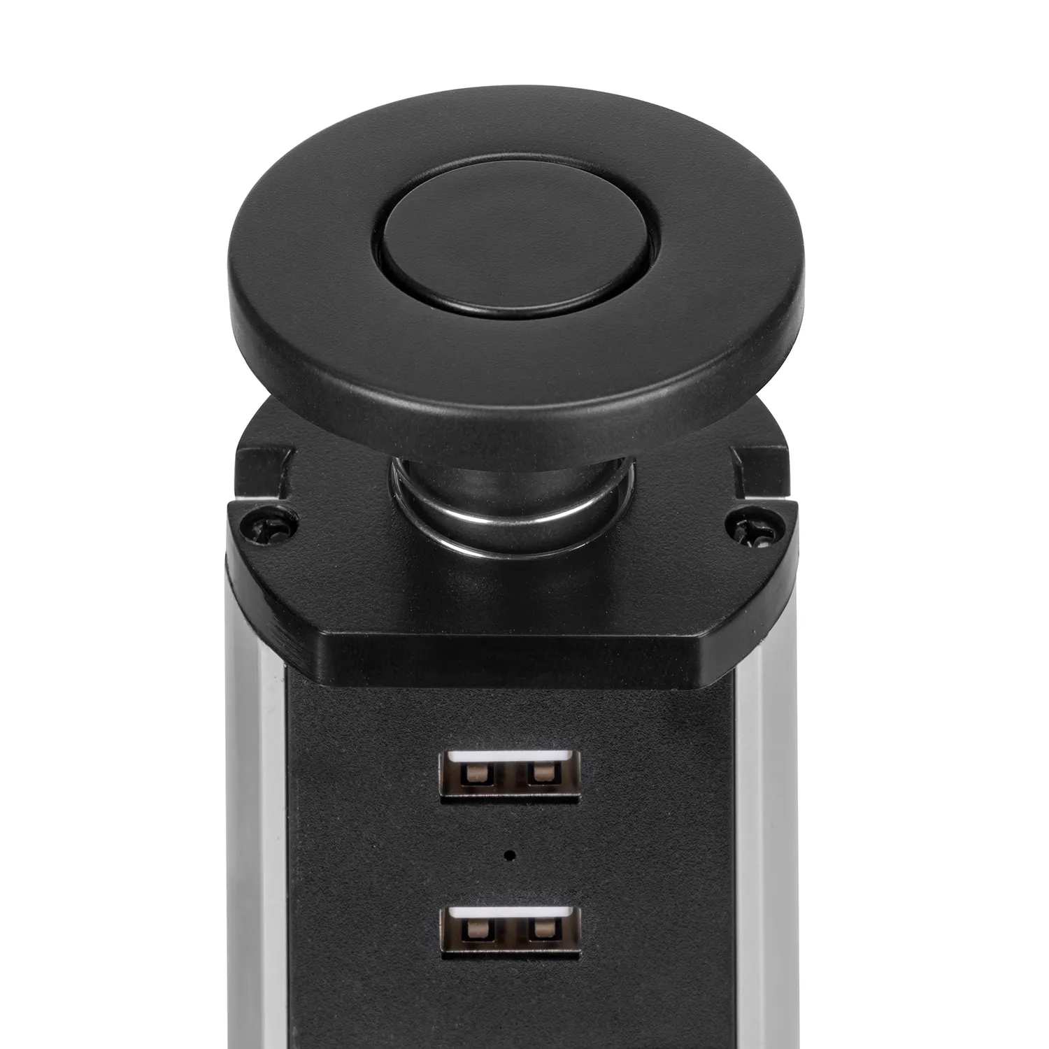 Emuca multipresa scomparsa 3 prese 2 USB nero Ø60