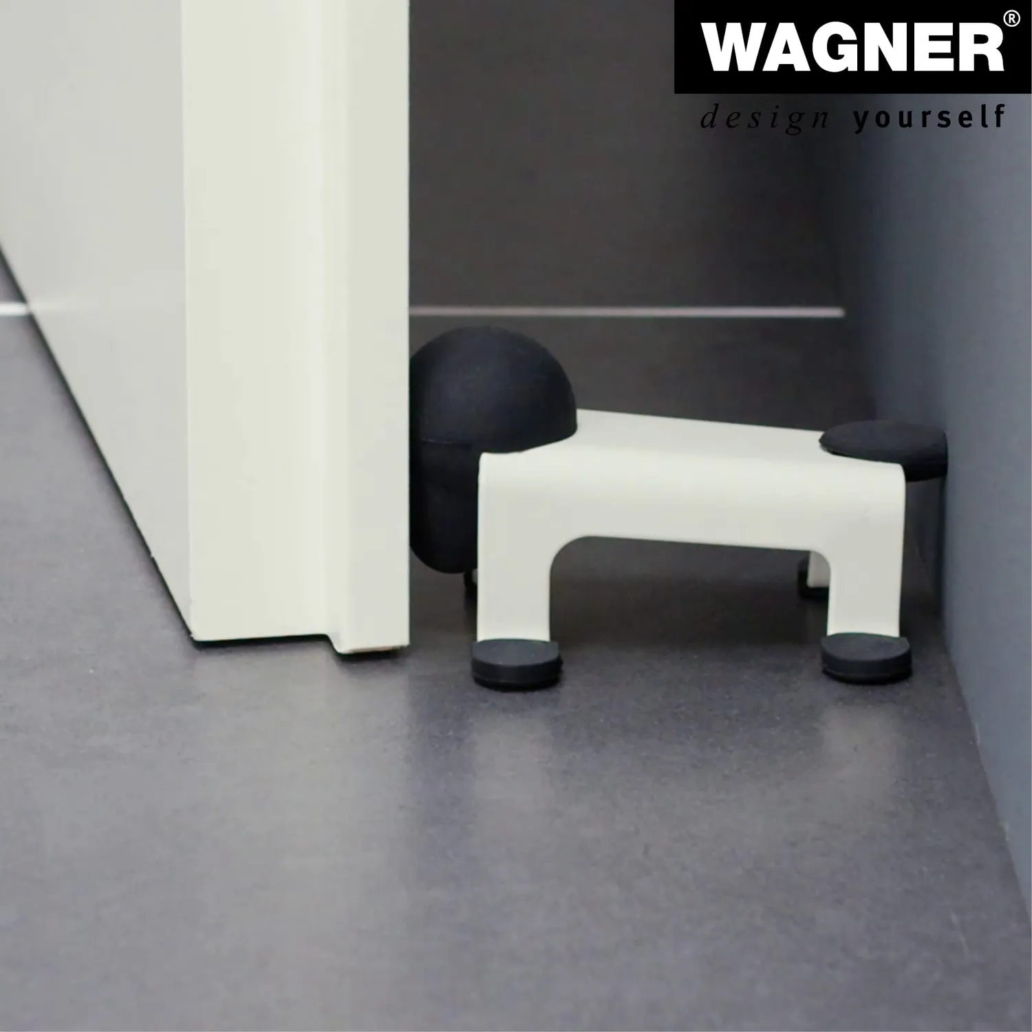 Wagner Dog Door Stop EH 5205 fermaporta da appoggiare bianco nero 105 mm