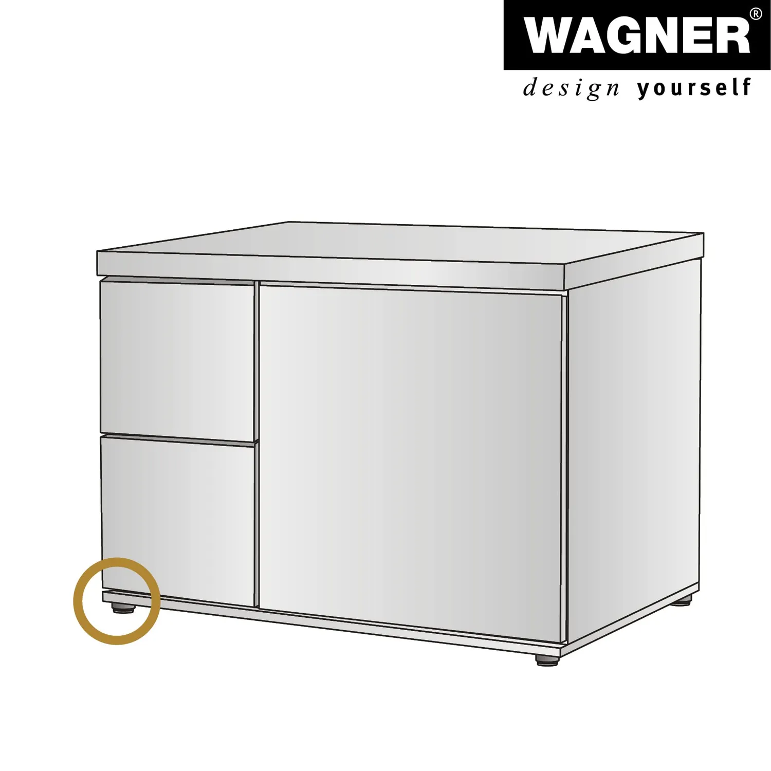Wagner Lounge ST 8818 piedini divano 20 mm neri