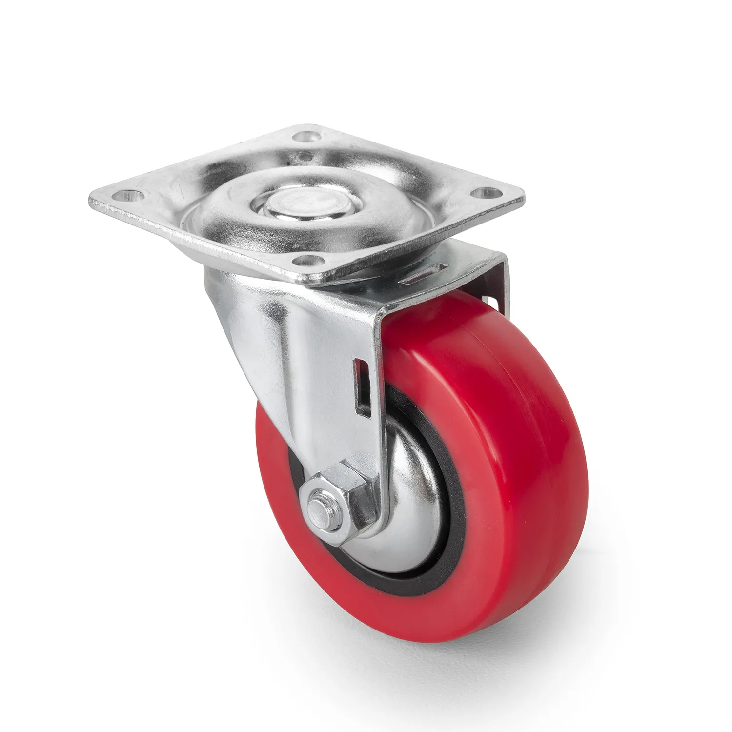 Emuca Kit Ruote Piastra Ø50 con Freno Set 4 Rosse Portata 50kg