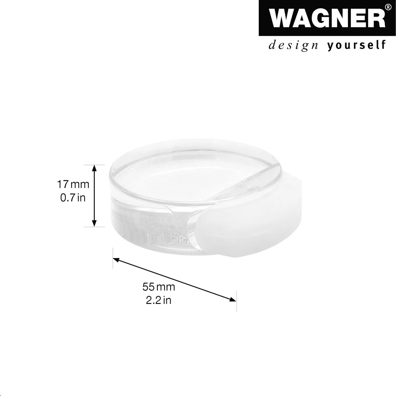 Wagner 15510511 fermaporta adesivo trasparente diam. 50 mm
