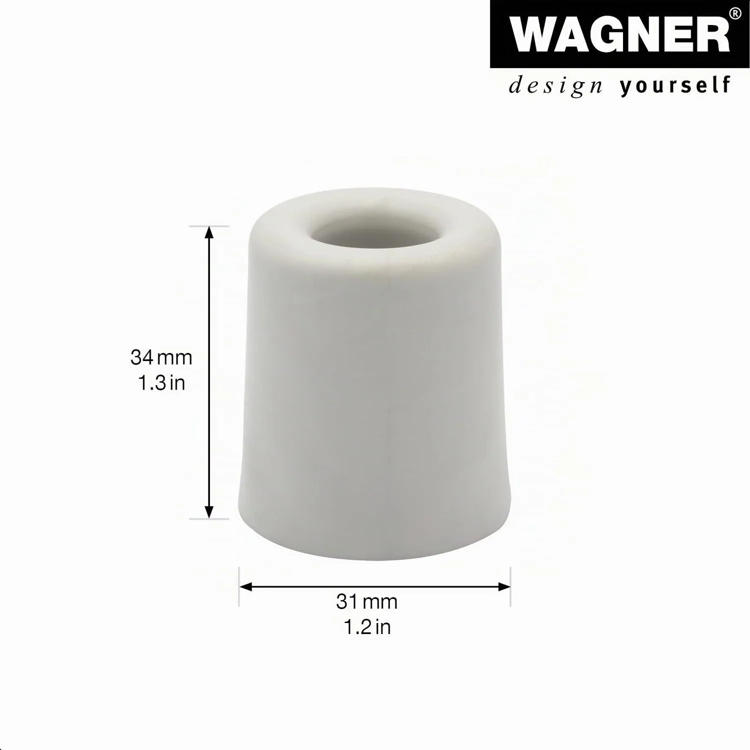 Wagner Fermaporta Vulkano Medium Gomma Grigio 31 mm
