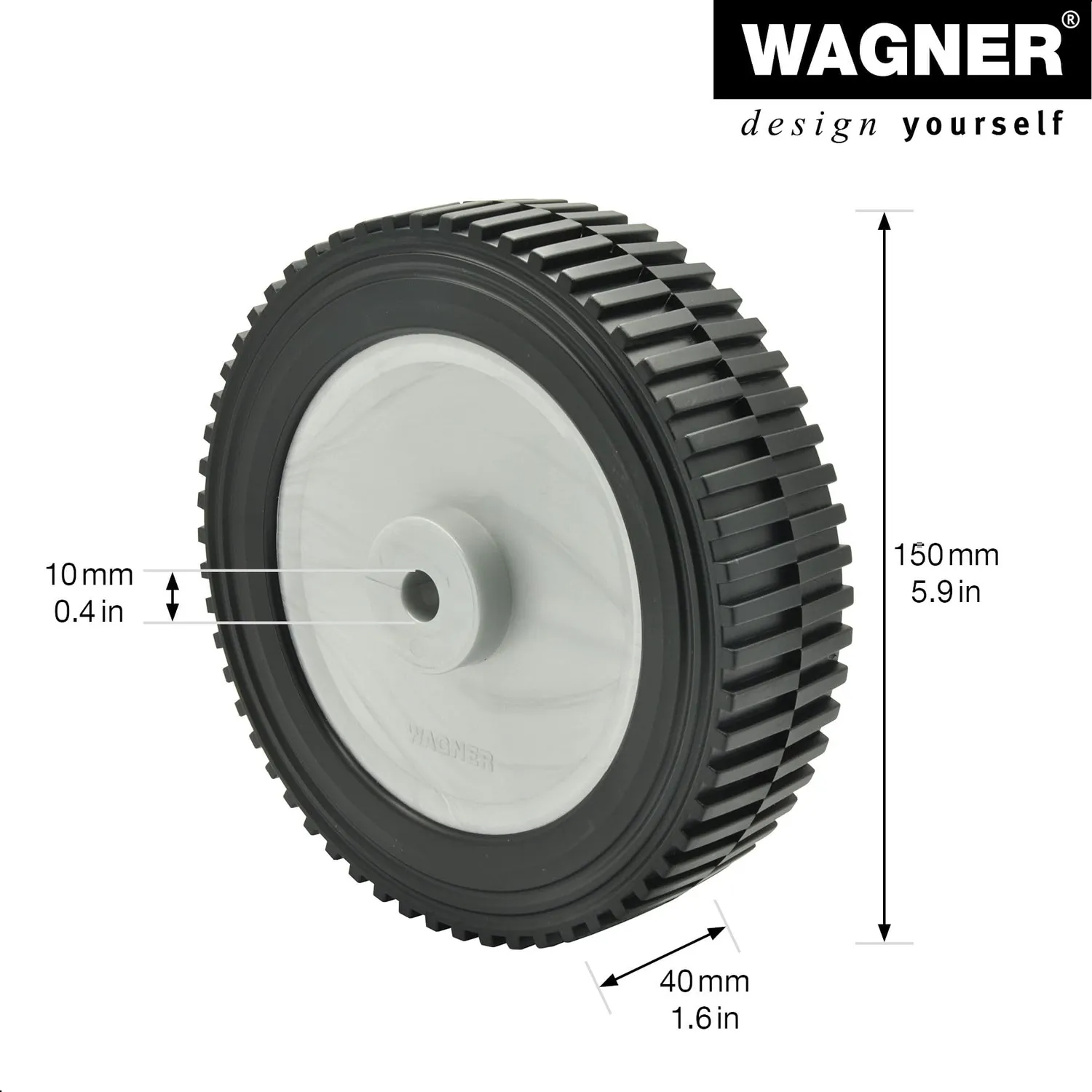 Wagner RO 8151 ruota ricambio nera 150 x 40 mm