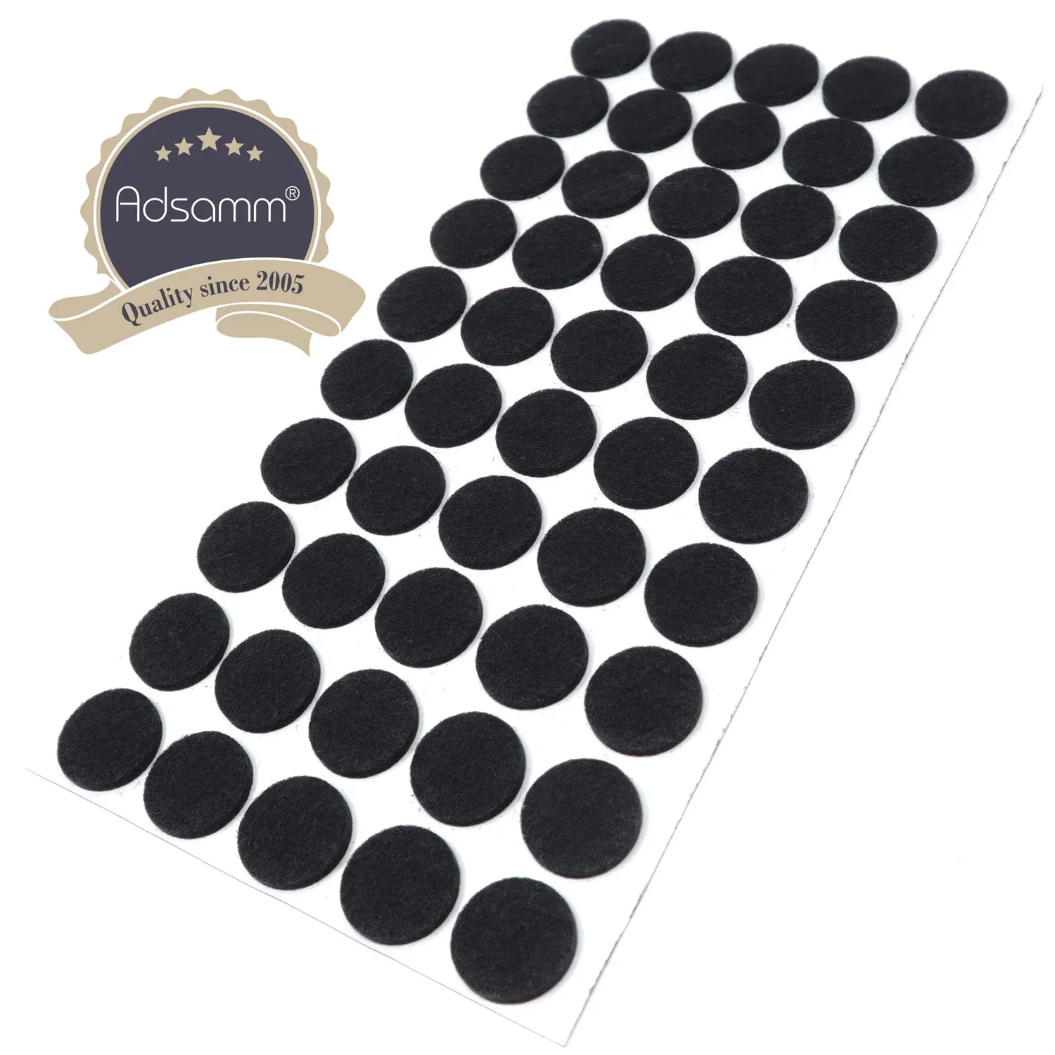 Adsamm Feltrini Autoadesivi Ø 22 mm Pattini Feltro Nero 50 Pezzi