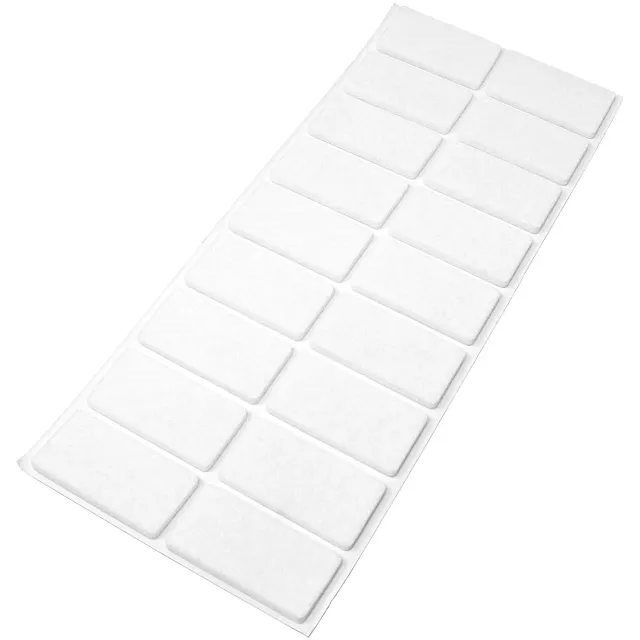 Adsamm feltrini autoadesivi 25x50mm bianchi 18 pezzi feltro