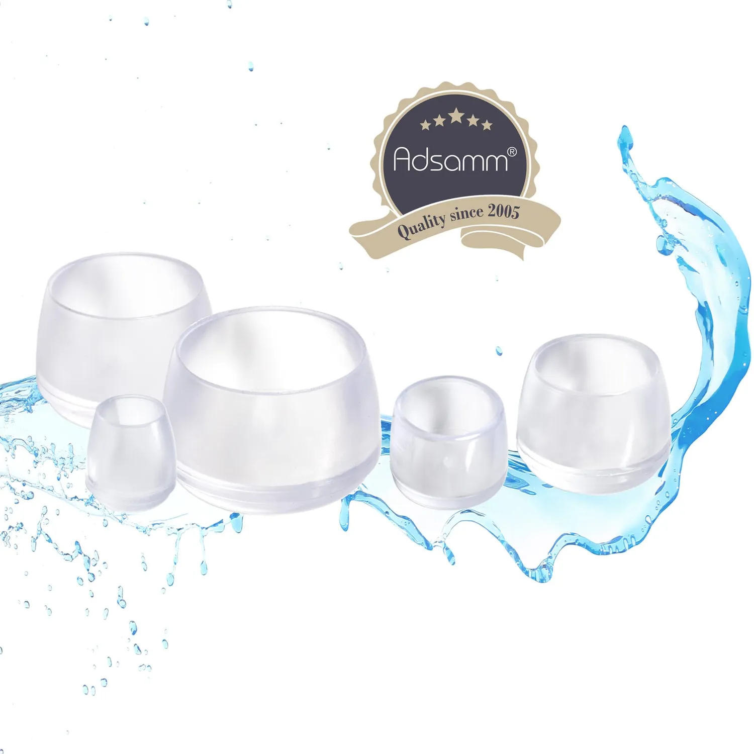 Adsamm 4 puntali PVC trasparenti Ø21-22 mm tondi
