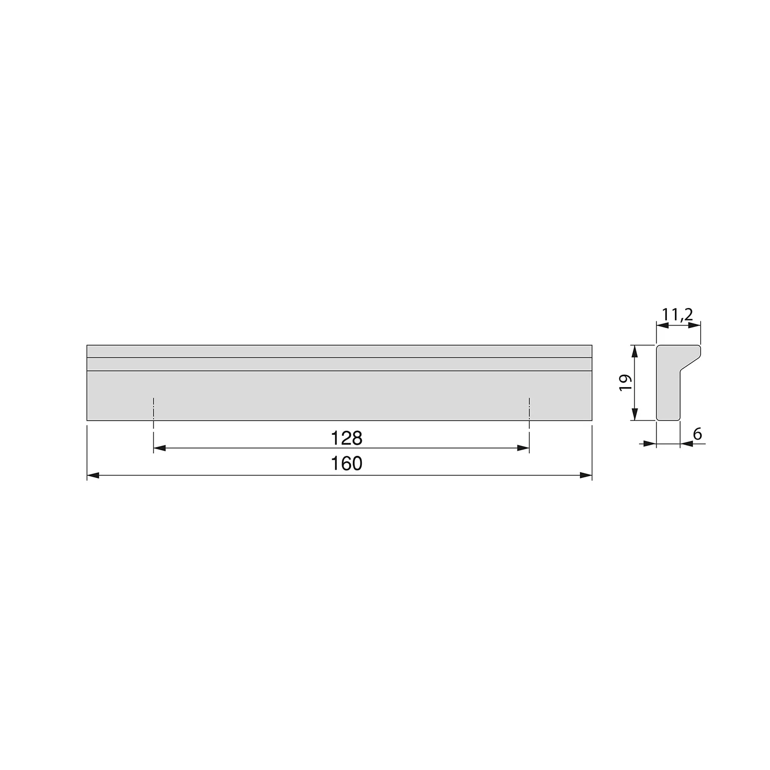 Emuca Frontino Bremen maniglia 128mm nera 5pz