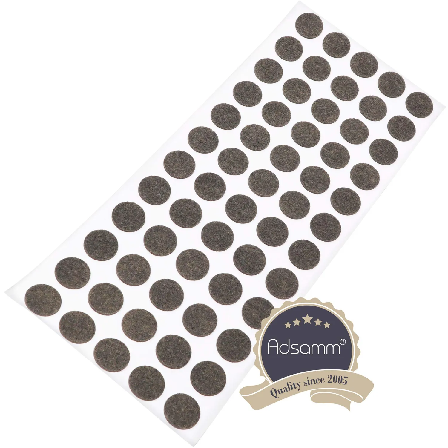Adsamm feltrini autoadesivi rotondi ø14 mm marroni 60 pezzi ultrasottili