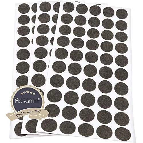 Adsamm 20x20 mm feltrini autoadesivi marrone 150 pezzi ultrasottili