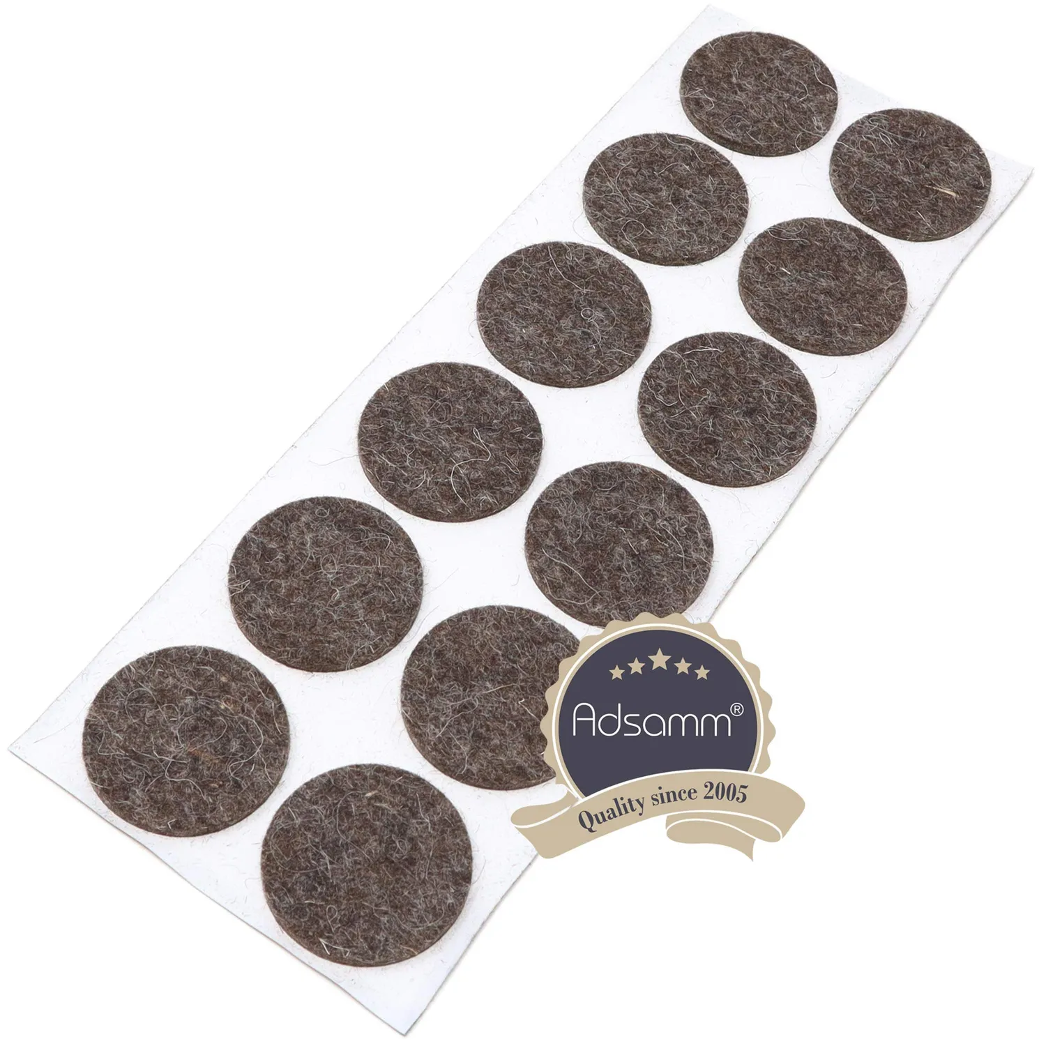 Adsamm Feltrini Ø 34 mm Marroni 12 Pezzi in Lana