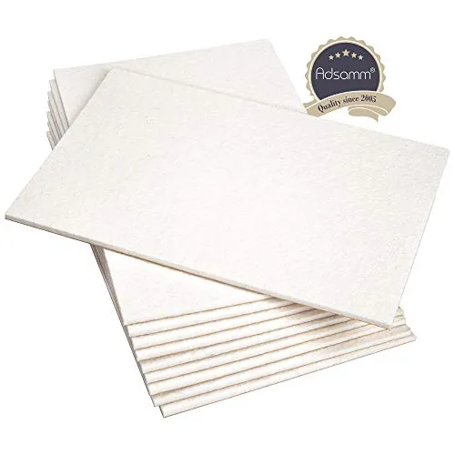 Adsamm Fogli Feltro Autoadesivo 200x300 mm Bianchi 10 Pezzi
