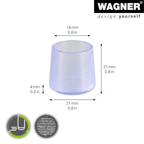 Wagner 15067199 EH 0671 tappi tondi trasparenti 4 pezzi acciaio